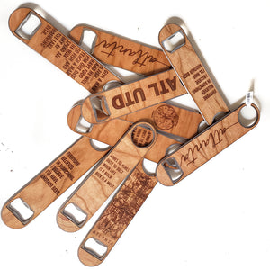 Atlanta Round Map Wood and Aluminum Bottle Opener