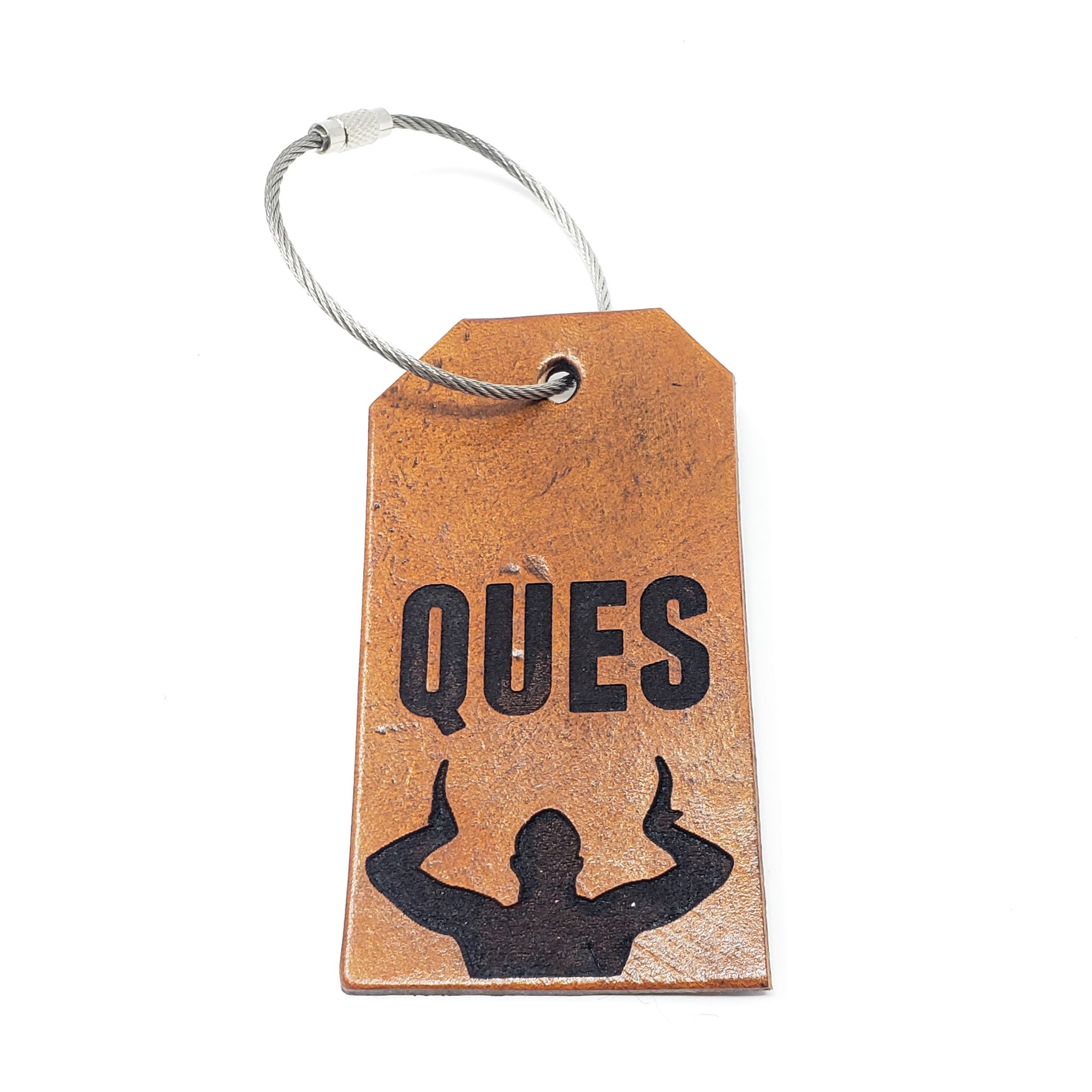 Omega Psi Phi Leather Luggage Tag Ques Oak Bayou