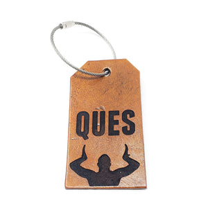 Omega Psi Phi Leather Luggage Tag - Ques