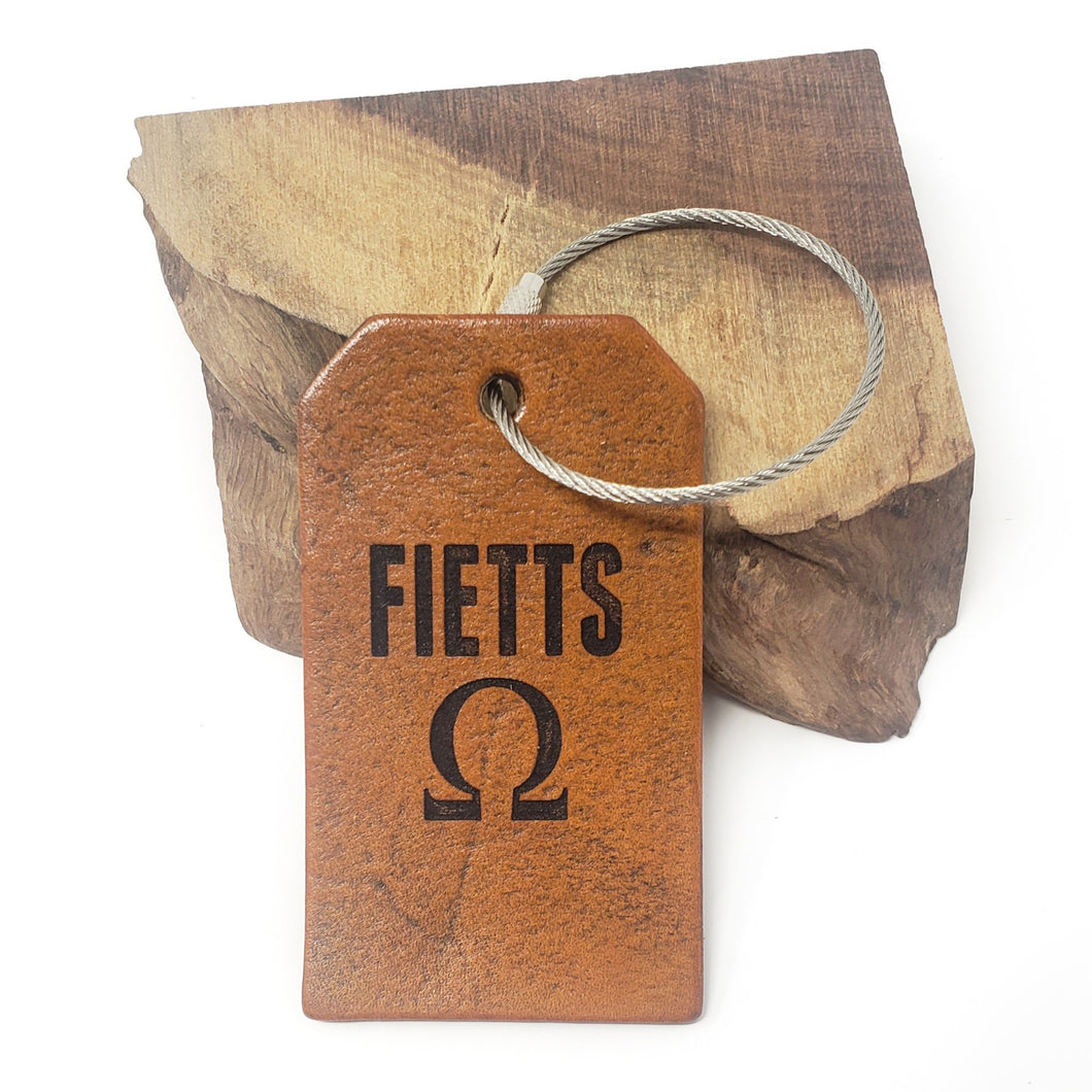 Omega Psi Phi Leather Luggage Tag FIETTS Oak Bayou