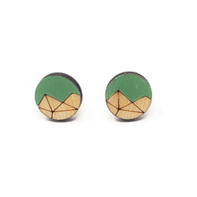 Load image into Gallery viewer, Green Open Mountain Studs