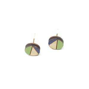 divided lines studs - purple and green