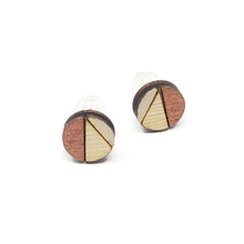 Load image into Gallery viewer, divided lines studs - grey and copper