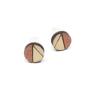 divided lines studs - grey and copper