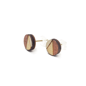 divided lines studs - grey and copper