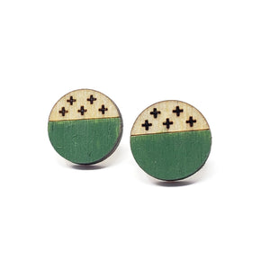 plus studs - green