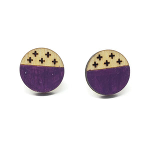 plus studs - plum