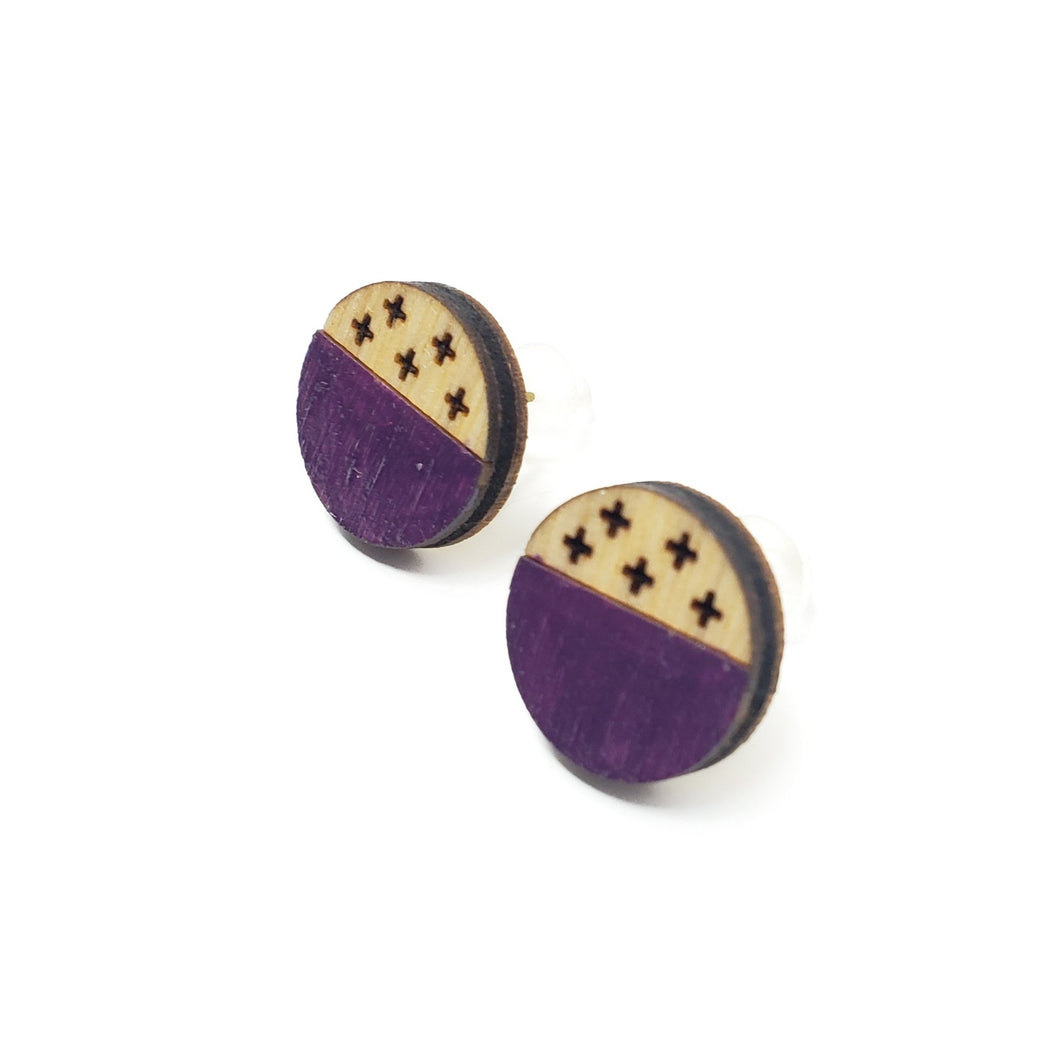 plus studs - plum