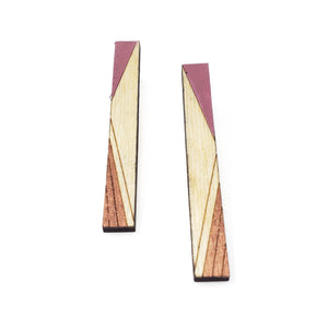 straight line studs - purples