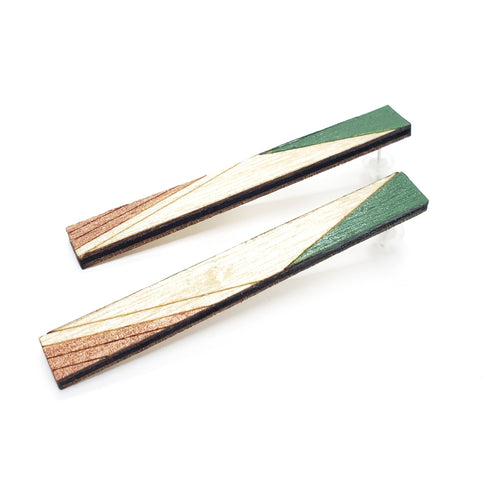 straight line studs - green