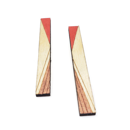 straight line studs - red