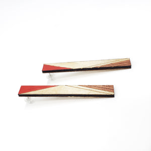 straight line studs - red