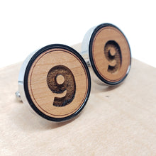 Load image into Gallery viewer, #9 Stainless and Wood Cufflinks