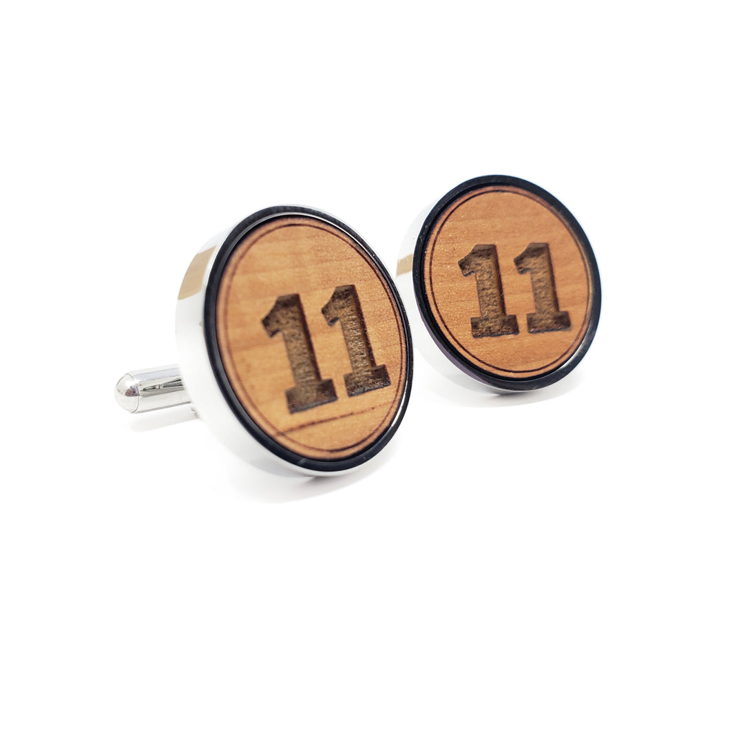 #11 Stainless and Wood Cufflinks