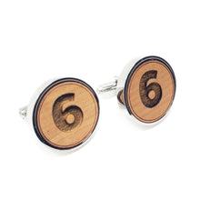 Load image into Gallery viewer, #6 Stainless and Wood Cufflinks