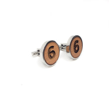 Load image into Gallery viewer, #6 Stainless and Wood Cufflinks