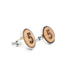 Load image into Gallery viewer, #5 Stainless and Wood Cufflinks