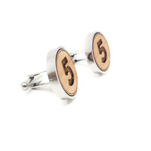 Load image into Gallery viewer, #5 Stainless and Wood Cufflinks