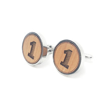 Load image into Gallery viewer, #1 Stainless and Wood Cufflinks