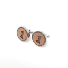 Load image into Gallery viewer, #1 Stainless and Wood Cufflinks