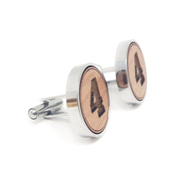 Load image into Gallery viewer, #4 Stainless and Wood Cufflinks