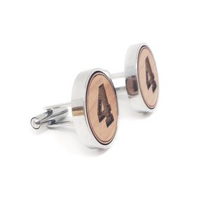 #4 Stainless and Wood Cufflinks