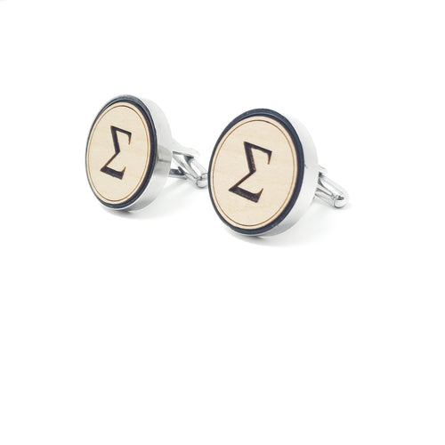 Phi Beta Sigma Cufflinks Stainless and Wood Cufflinks