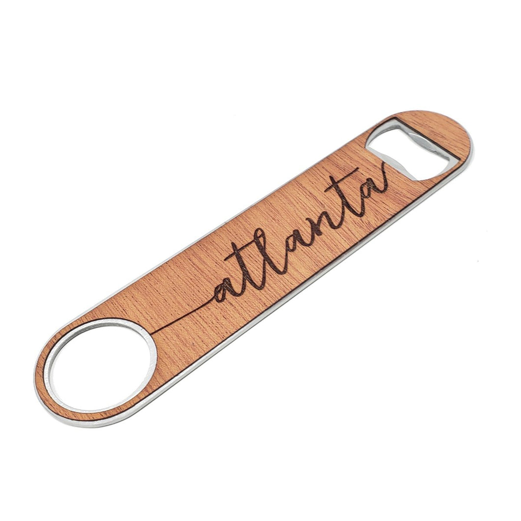 Atlanta Wood and Aluminum Bottle Opener