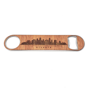 Atlanta Skyline Wood and Aluminum Bottle Opener