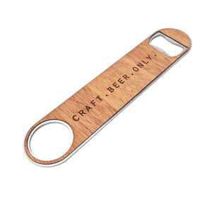 Craft Beer Only Wood and Aluminum Bottle Opener