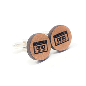 Cassette Tape Wood Cufflinks