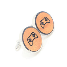 Load image into Gallery viewer, Game Controller Stainless and Wood Cufflinks