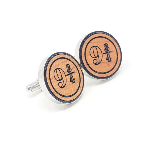 Platform 9 3/4 Stainless and Wood Cufflinks