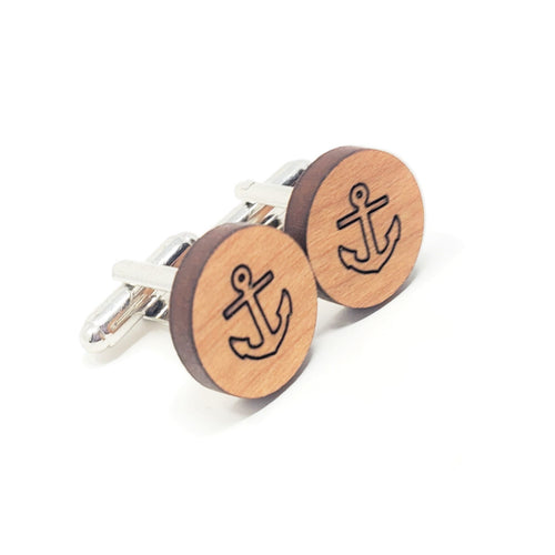 Anchor Wood Cufflinks