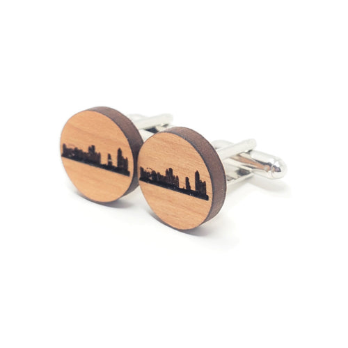 Atlanta Skyline Wood Cufflinks