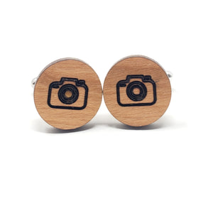 Camera Wood Cufflinks