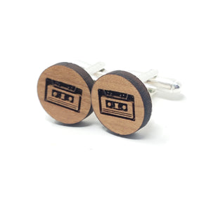 Cassette Tape Wood Cufflinks