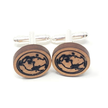 Load image into Gallery viewer, World Wood Cufflinks