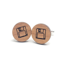 Load image into Gallery viewer, Floppy Disc Wood Cufflinks