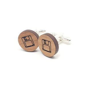 Floppy Disc Wood Cufflinks