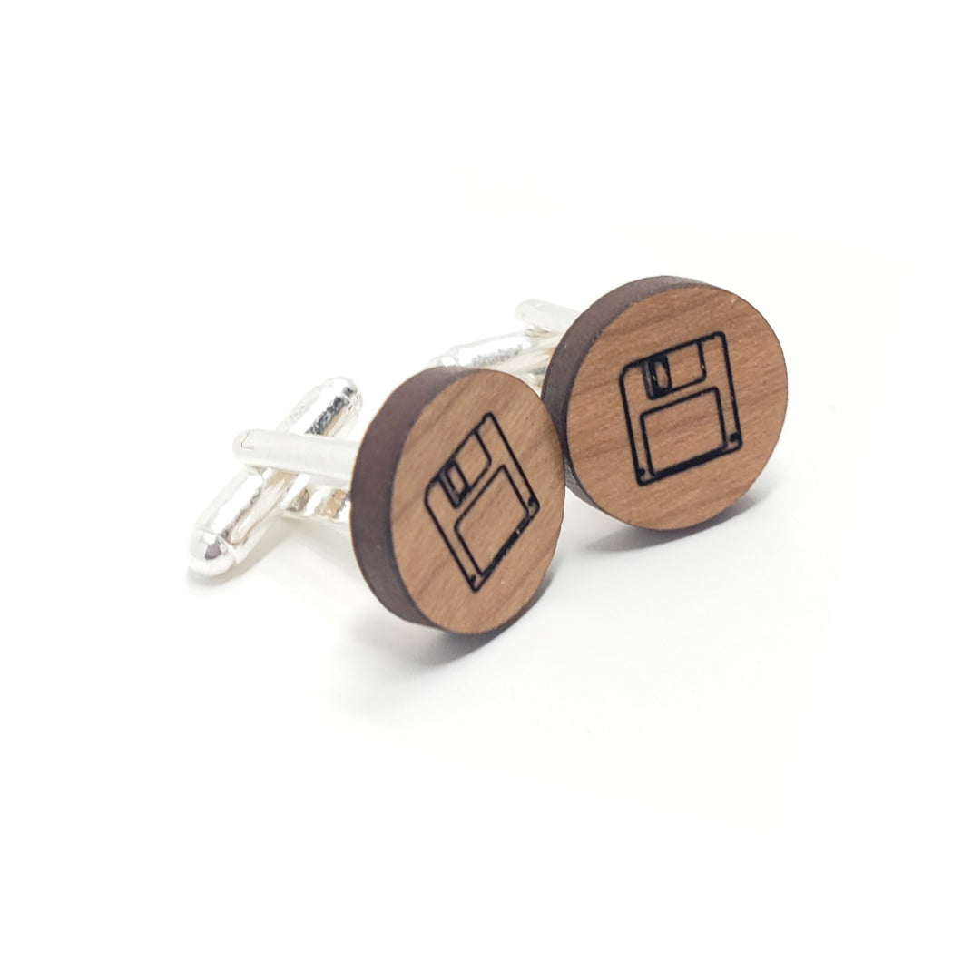 Floppy Disc Wood Cufflinks