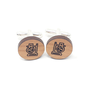 Lab Beaker Wood Cufflinks