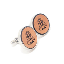 Load image into Gallery viewer, Backpack Stainless and Wood Cufflinks