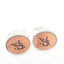 Load image into Gallery viewer, Constellation Stainless and Wood Cufflinks