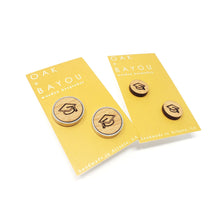Load image into Gallery viewer, Graduation Hat Stainless and Wood Cufflinks