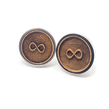 Load image into Gallery viewer, Infinity Symbol Stainless and Wood Cufflinks