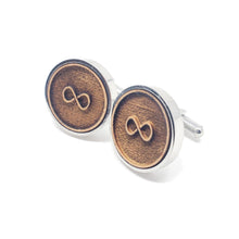 Load image into Gallery viewer, Infinity Symbol Stainless and Wood Cufflinks