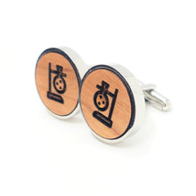 Load image into Gallery viewer, Lab Beaker Stainless and Wood Cufflinks