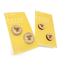 Load image into Gallery viewer, Telescope Stainless and Wood Cufflinks