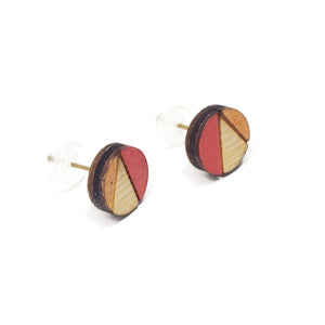 divided lines studs - orange and red